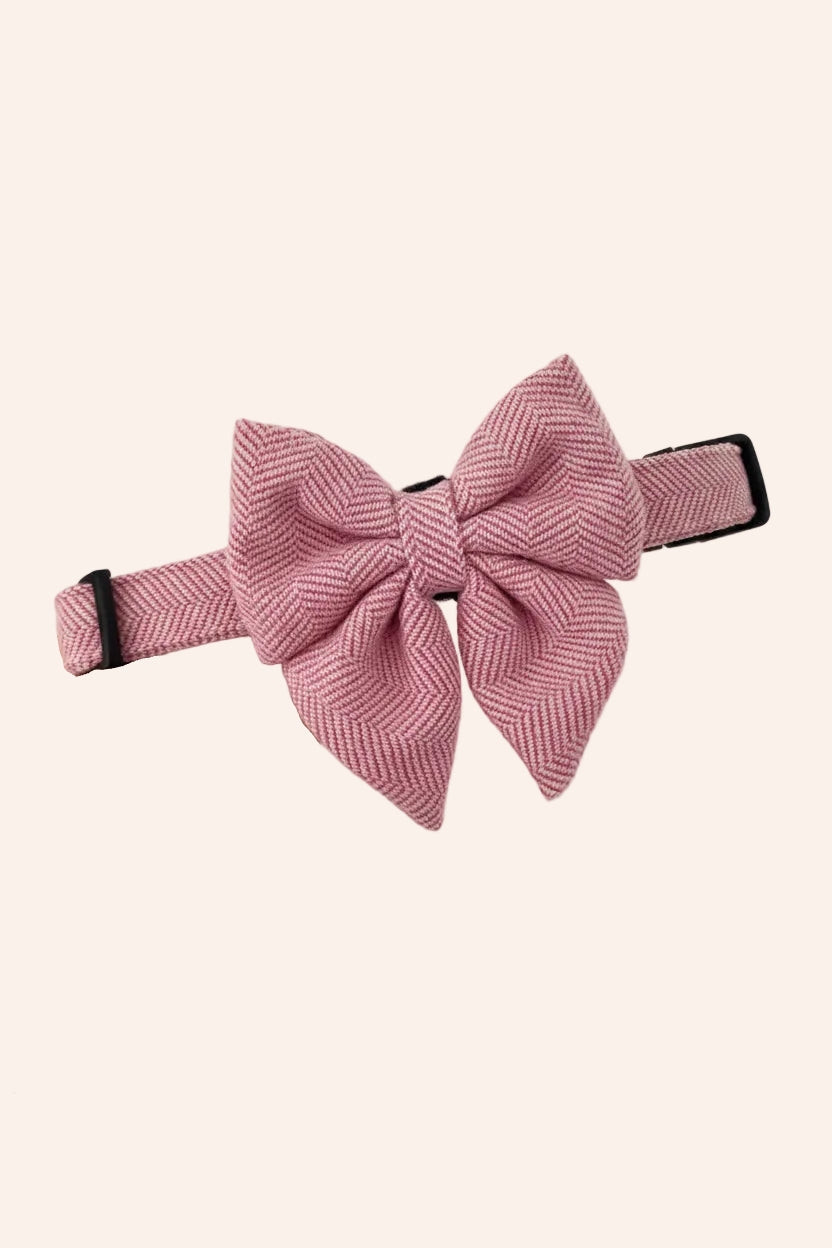 The Herringbone Collection Pink - Sailor Bow