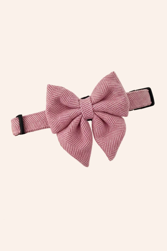 The Herringbone Collection Pink - Sailor Bow