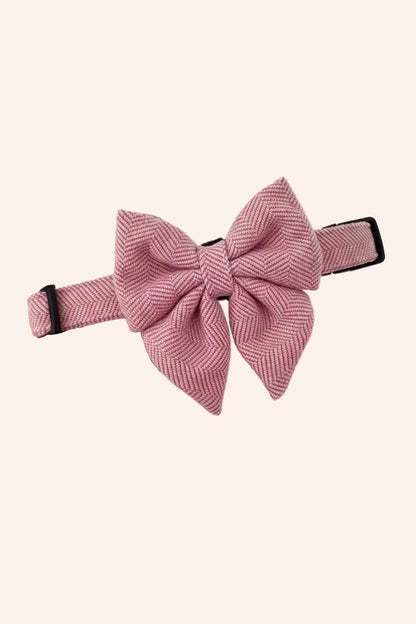 The Herringbone Collection Pink - Sailor Bow