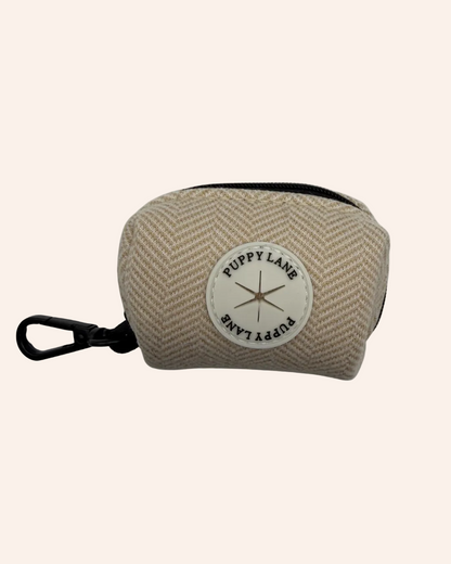 The Herringbone Collection - Cream Poop Bag Holder
