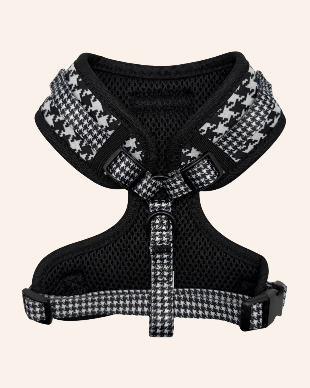 The Houndstooth Collection - Black and White Adjustable Harness