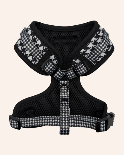 The Houndstooth Collection - Black and White Adjustable Harness