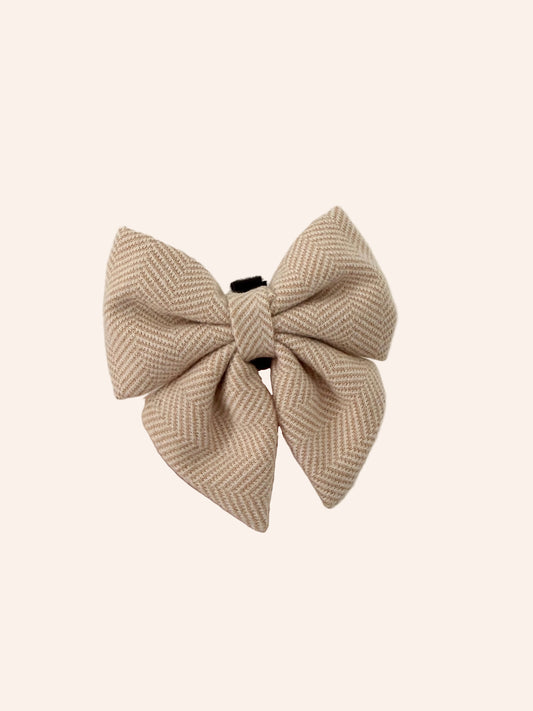 The Herringbone Collection Cream - Sailor Bow