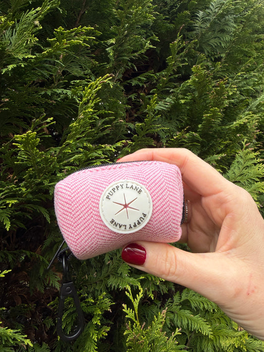 The Herringbone Collection - Pink Poop Bag Holder