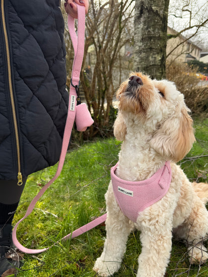 The Herringbone Collection - Baby Pink Adjustable Harness